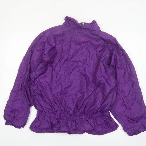 Droors Spirit Womens Purple Embroidered Windbreaker Jacket L
