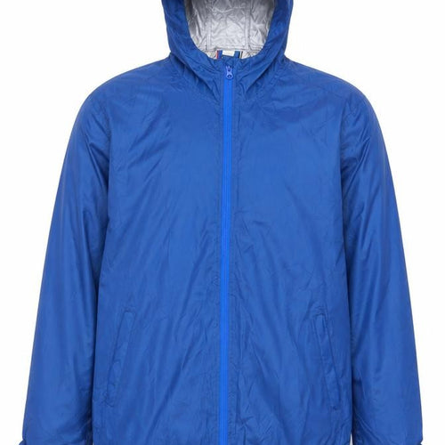 Clique Men's Blue Hooded Windbreaker Jacket L Lightweight Zip Up
