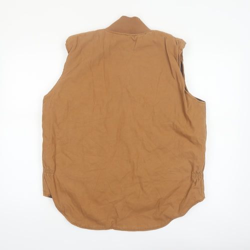 Bear River Men's Brown L Cotton Canvas Workwear Bodywarmer Waistcoat