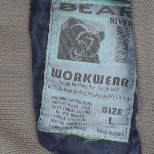 Bear River Men's Brown L Cotton Canvas Workwear Bodywarmer Waistcoat