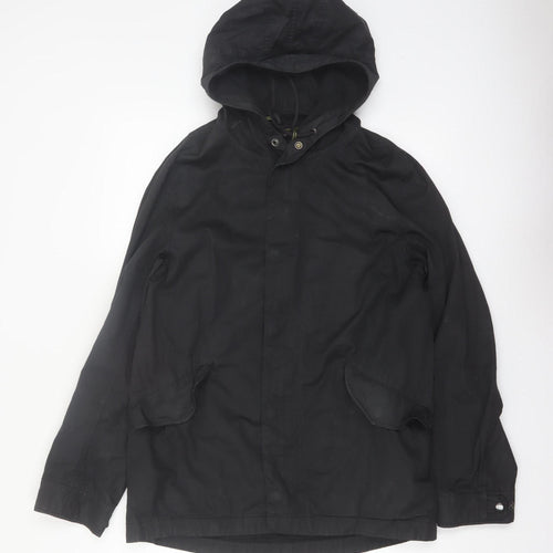Gap Womens Black Cotton Hooded Parka Jacket Size S