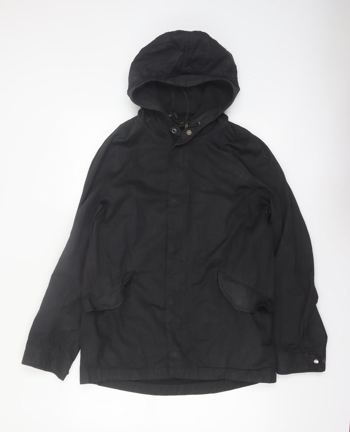Gap Womens Black Cotton Hooded Parka Jacket Size S