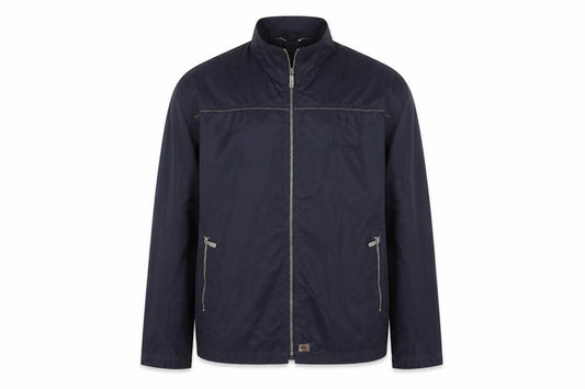 Front view of Urban North End Men's Blue Nylon Full Zip Lightweight Jacket Medium