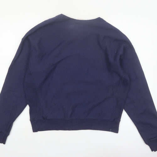 Champion Women's Navy Reverse Weave Sweatshirt Large Cotton Blend