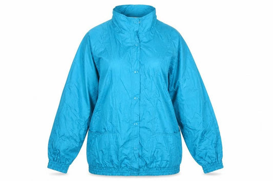 Front view of Haband Women Blue M Lightweight Nylon Windbreaker Jacket