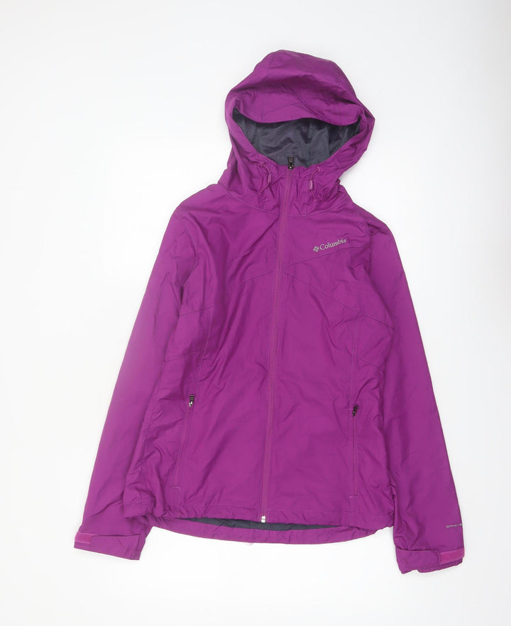 Columbia Women Purple Waterproof Hooded Rain Jacket Size M