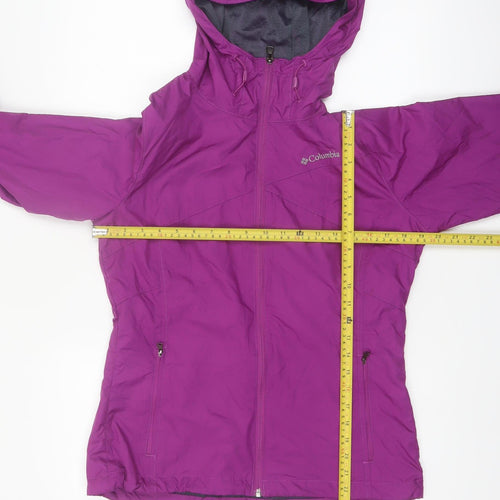 Columbia Women Purple Waterproof Hooded Rain Jacket Size M