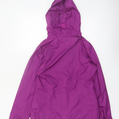 Columbia Women Purple Waterproof Hooded Rain Jacket Size M