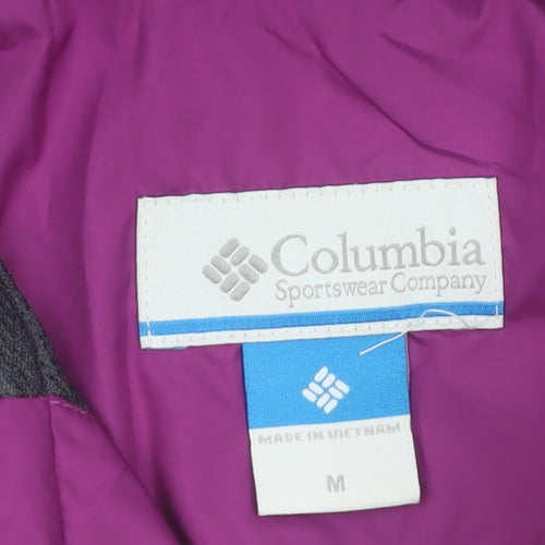 Columbia Women Purple Waterproof Hooded Rain Jacket Size M