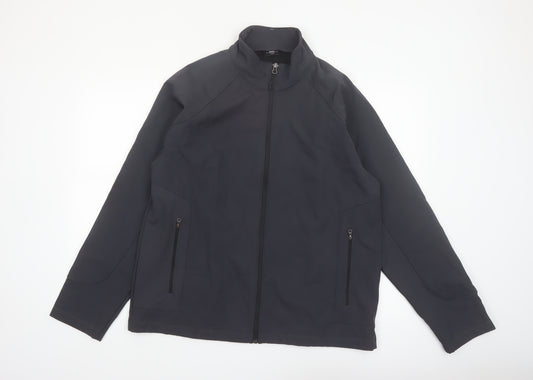 Blue Harbor Mens Black Softshell Jacket L Full Zip Windproof