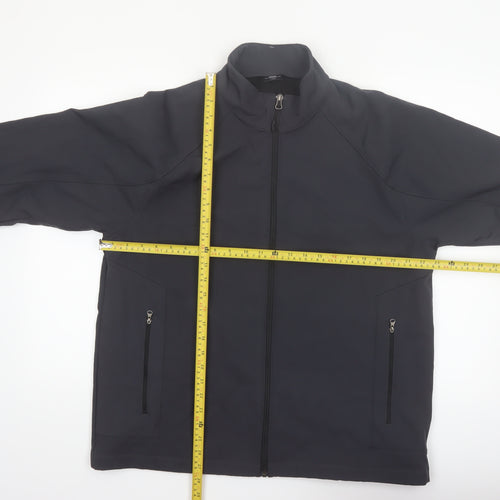 Blue Harbor Mens Black Softshell Jacket L Full Zip Windproof