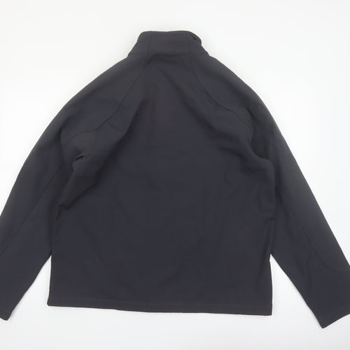 Blue Harbor Mens Black Softshell Jacket L Full Zip Windproof