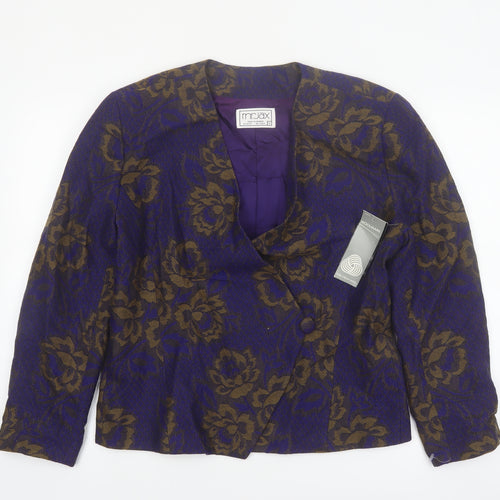 Mr. Jax Women’s Purple Floral Wool Blazer Jacket Size 12