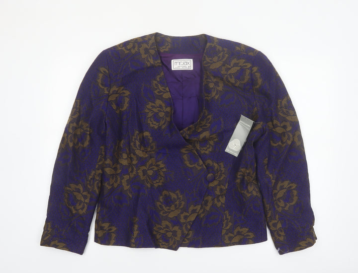 Mr. Jax Women’s Purple Floral Wool Blazer Jacket Size 12