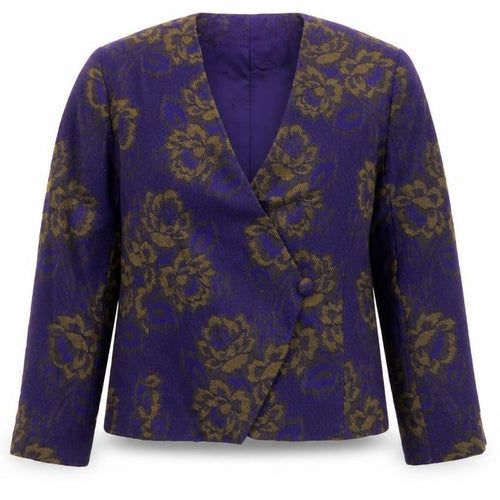 Mr. Jax Women’s Purple Floral Wool Blazer Jacket Size 12