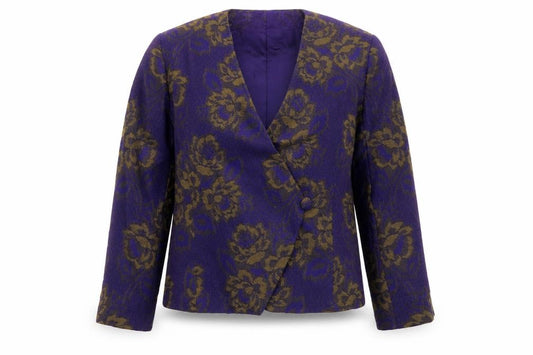 Mr. Jax Women’s Purple Floral Wool Blazer Jacket Size 12