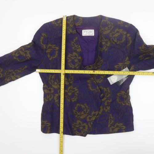 Mr. Jax Women’s Purple Floral Wool Blazer Jacket Size 12