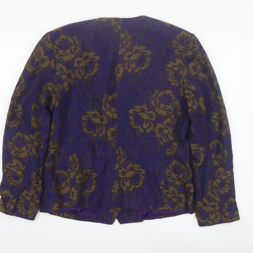 Mr. Jax Women’s Purple Floral Wool Blazer Jacket Size 12