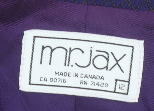 Mr. Jax Women’s Purple Floral Wool Blazer Jacket Size 12