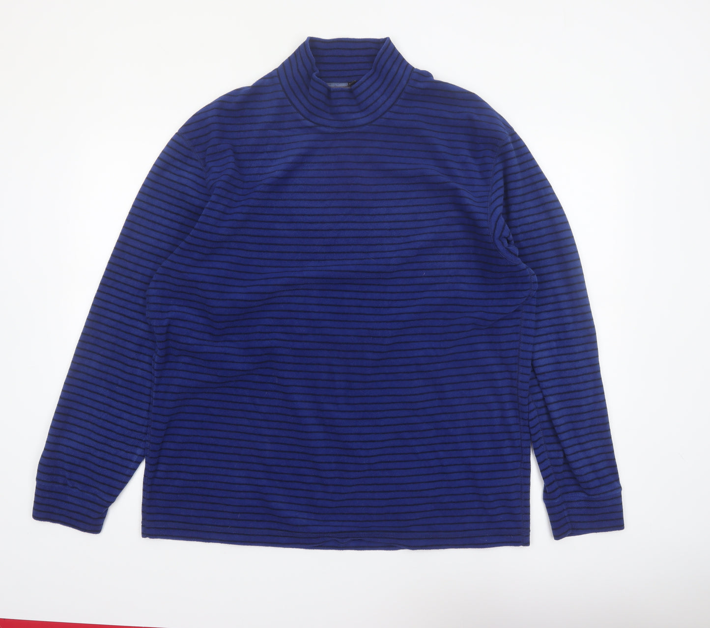 Uniqlo Men’s Blue Striped HEATTECH High Neck Long Sleeve Top 2XL