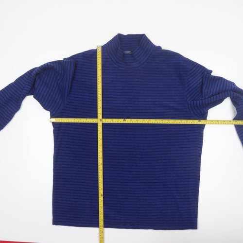 Uniqlo Men’s Blue Striped HEATTECH High Neck Long Sleeve Top 2XL