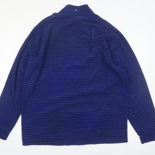 Uniqlo Men’s Blue Striped HEATTECH High Neck Long Sleeve Top 2XL