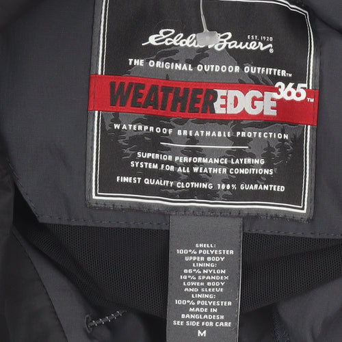 Eddie Bauer Men’s Blue Waterproof Parka Jacket Size M WeatherEdge 365