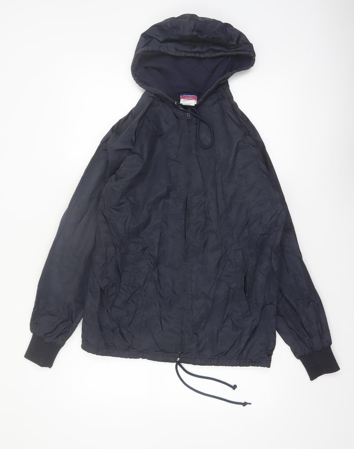 Champion Women's Blue S Hooded Windbreaker Jacket