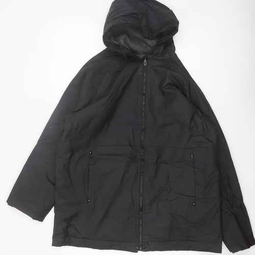 Misty Harbor Men's Black Hooded Waterproof Mid-Length Jacket Size M