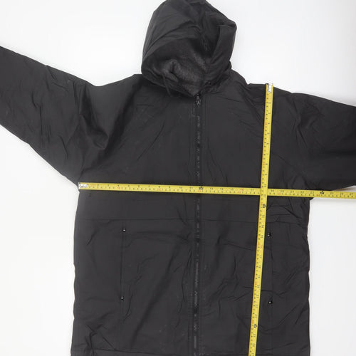 Misty Harbor Men's Black Hooded Waterproof Mid-Length Jacket Size M