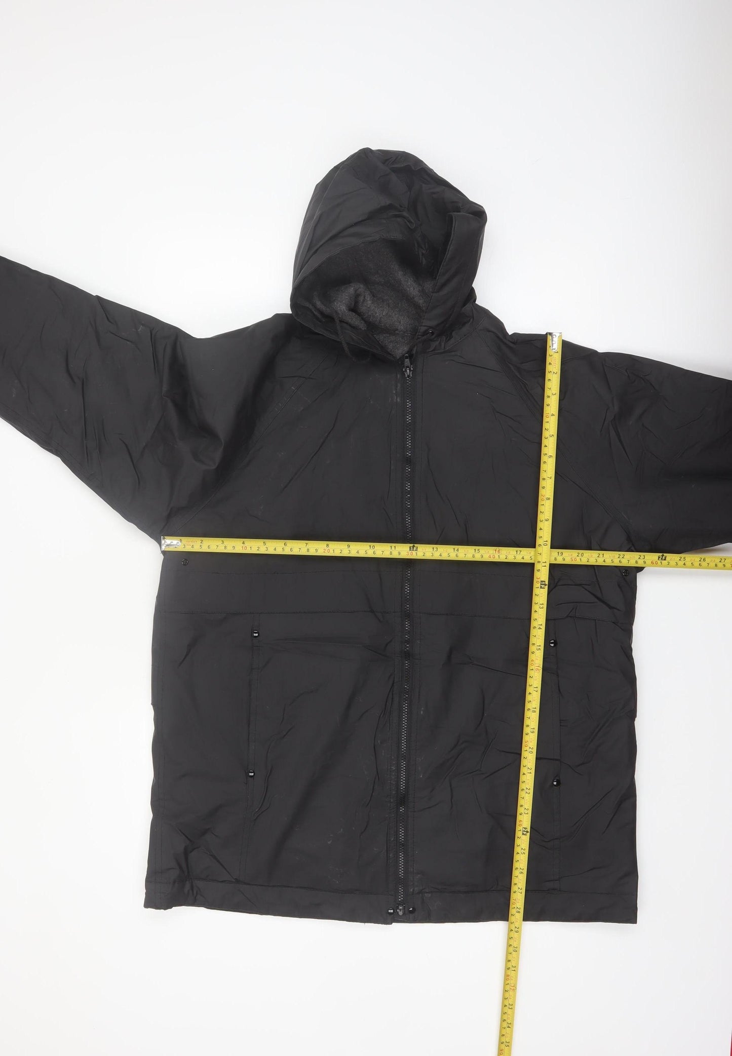 Misty Harbor Men's Black Hooded Waterproof Mid-Length Jacket Size M