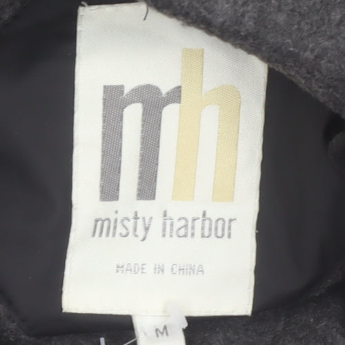 Misty Harbor Men's Black Hooded Waterproof Mid-Length Jacket Size M