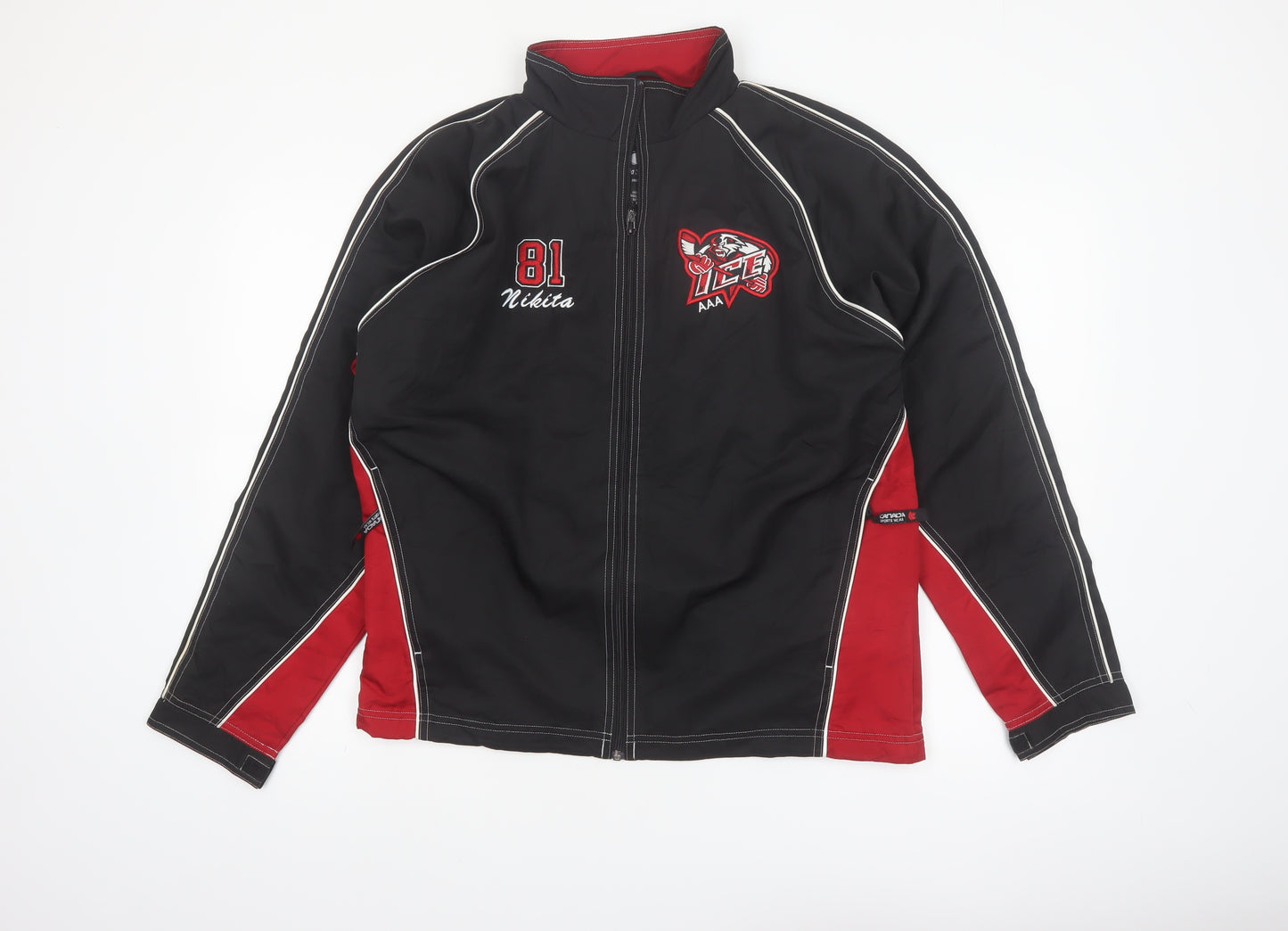 Canada Sportswear Men’s Black Red Softshell Hockey Jacket Size S