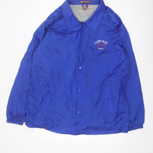 Harriton Men's Blue XL Nylon Coach Jacket Lined Casual Lightweight