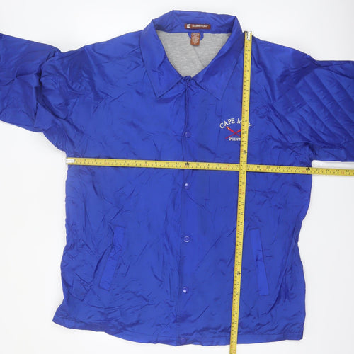 Harriton Men's Blue XL Nylon Coach Jacket Lined Casual Lightweight