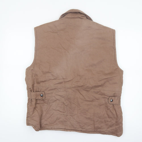 Branded Lion Men’s Brown L Padded Ramie Cotton Waistcoat Vest