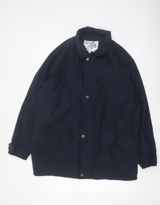 Teens Blue Polyester Casual Basic Jacket Lined Size L