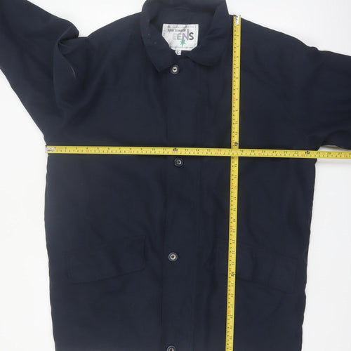 Teens Blue Polyester Casual Basic Jacket Lined Size L