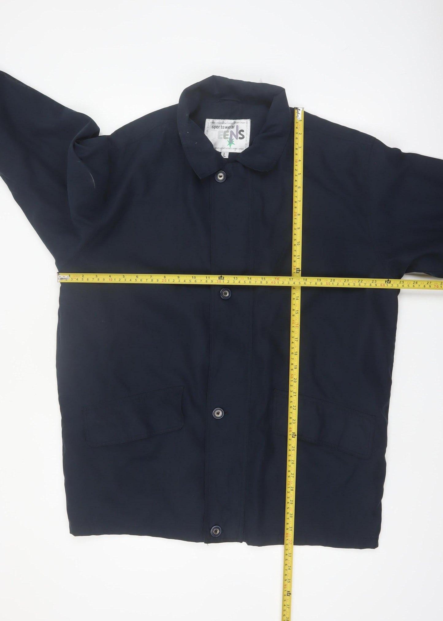 Teens Blue Polyester Casual Basic Jacket Lined Size L