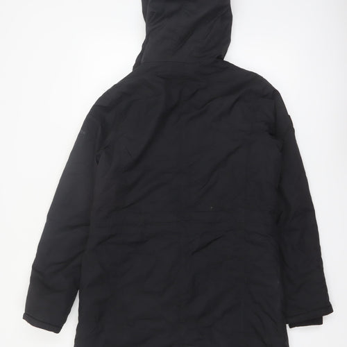 Trespass Womens Black Waterproof Parka Coat UK 12 Hooded Long
