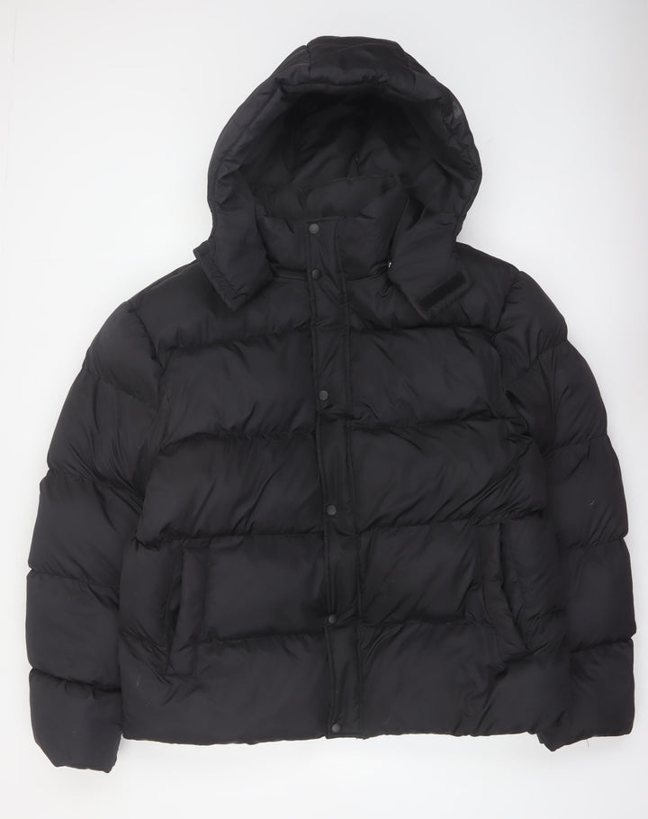 ASOS DESIGN Women’s Black 2XL Puffer Jacket Hooded Winter Coat