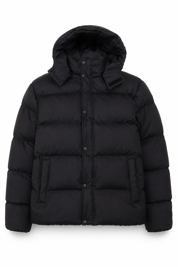 ASOS DESIGN Women’s Black 2XL Puffer Jacket Hooded Winter Coat