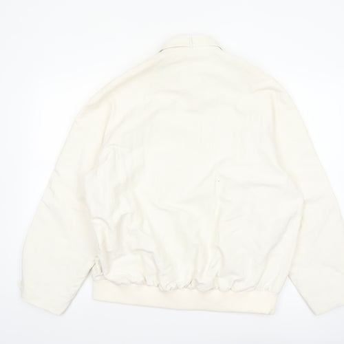 Marks and Spencer Men's Ivory Bomber Jacket Size M Polyester Button-Up