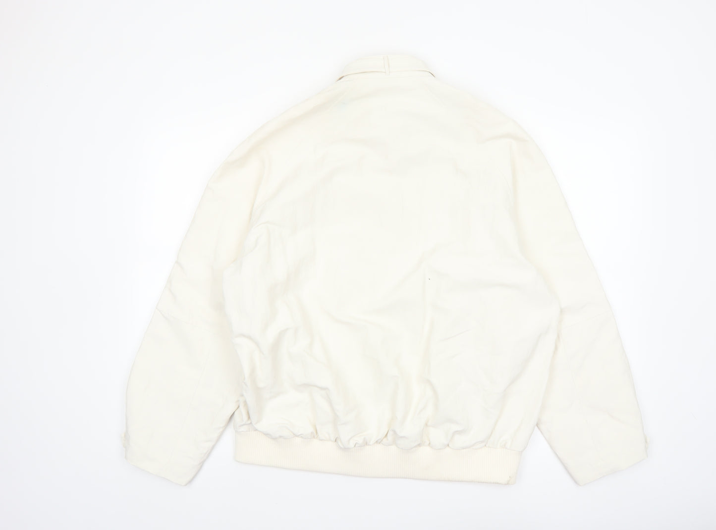 Marks and Spencer Men's Ivory Bomber Jacket Size M Polyester Button-Up