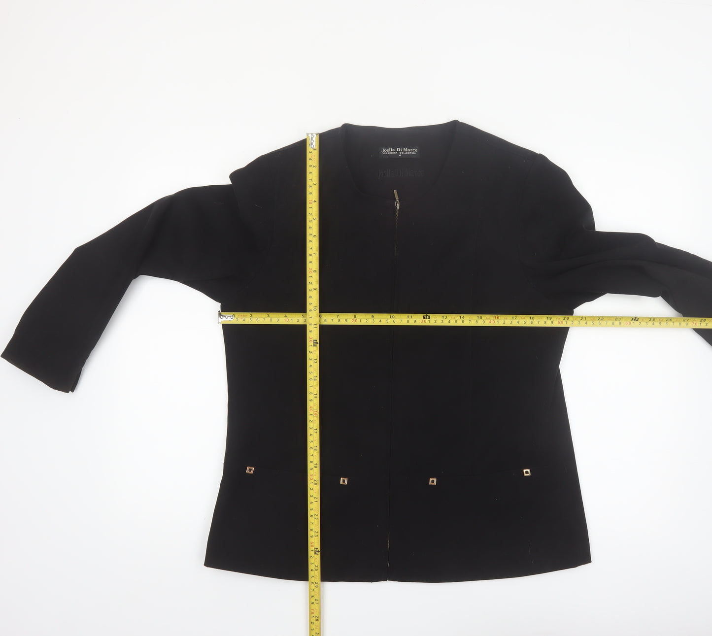 Joella Di Marco Women's Black Medium Zip Blazer Jacket