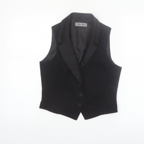 Amaranto Women Black Size 10 Classic Suit Waistcoat