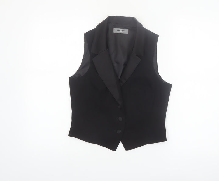 Amaranto Women Black Size 10 Classic Suit Waistcoat