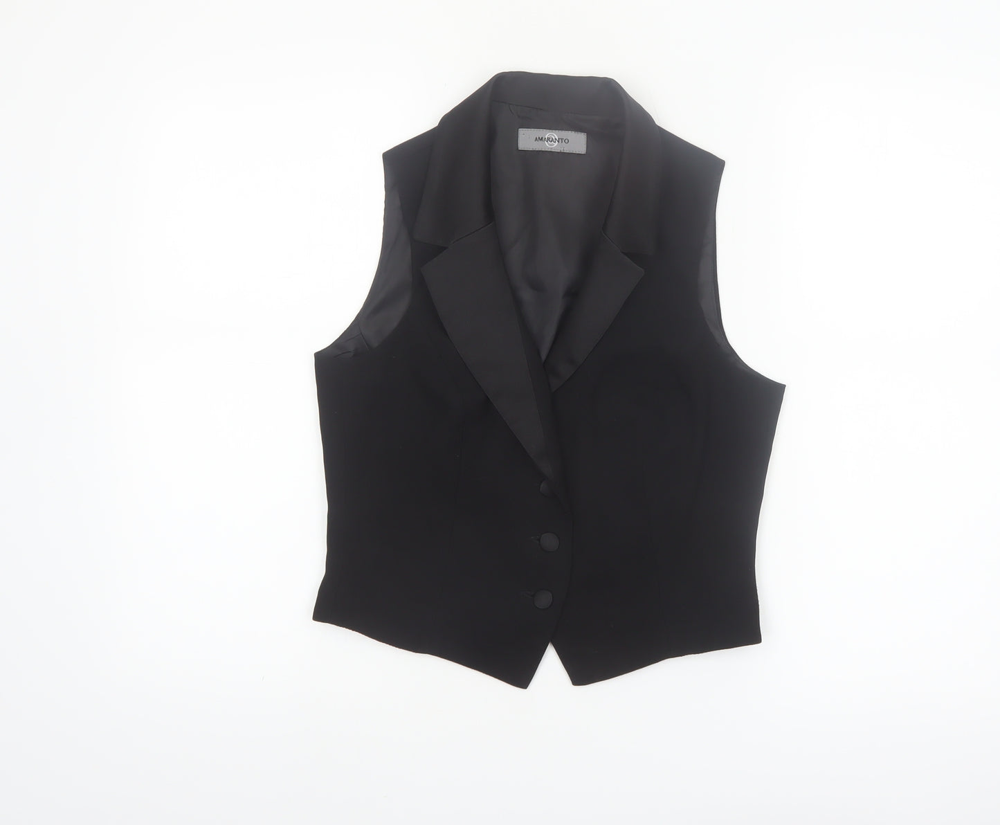 Amaranto Women Black Size 10 Classic Suit Waistcoat