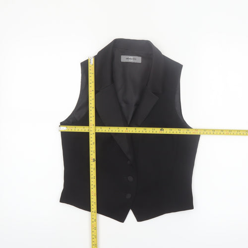 Amaranto Women Black Size 10 Classic Suit Waistcoat
