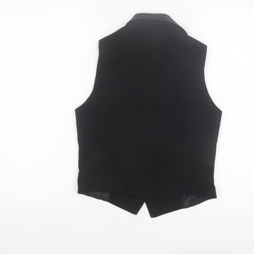 Amaranto Women Black Size 10 Classic Suit Waistcoat
